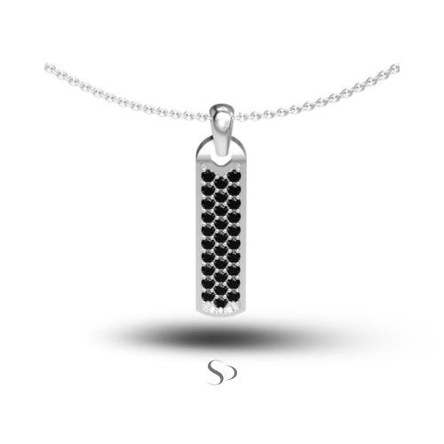 0.49 Karat Siyah Pırlanta Erkek Kolye