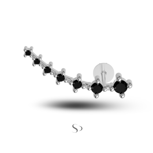 0.30 Karat Siyah Pırlanta Küpe