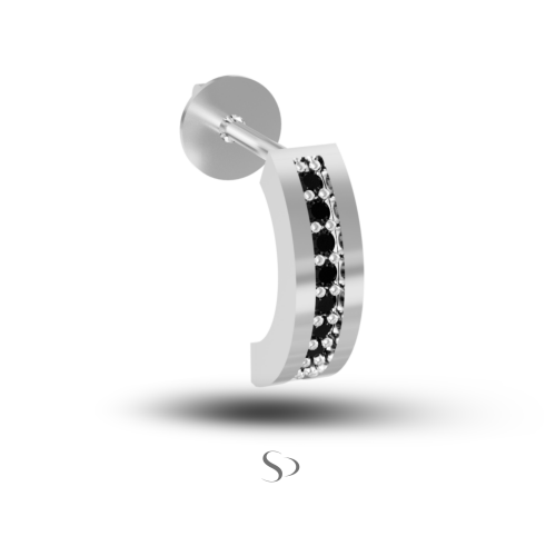 0.06 Karat Siyah Pırlanta Küpe