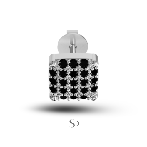 0.24 Karat Siyah Pırlanta Küpe