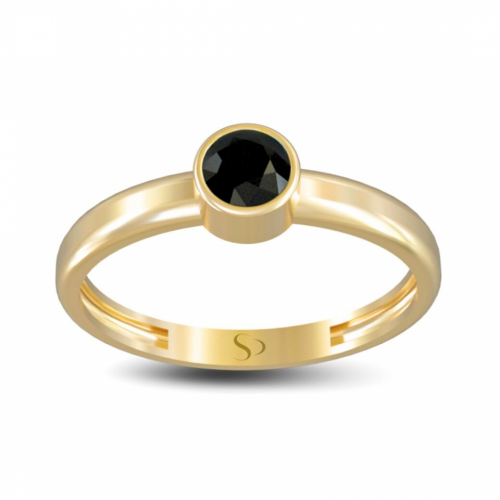 0.61 Karat Siyah Pırlanta Altın Kadın Yüzük